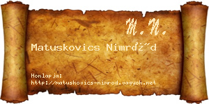 Matuskovics Nimród névjegykártya